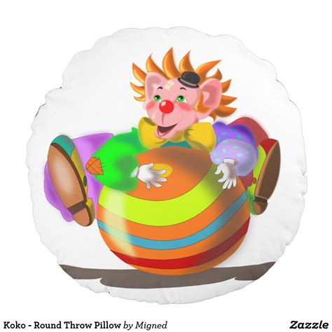 happy-crazy-clown-round-pillow-zazzle-com-kids-throw-pillows,-round-throw-pillows,-round-pillow
