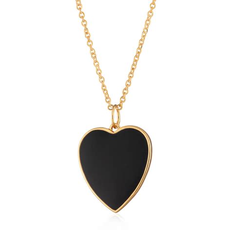 Black Heart Necklace With Slider Clasp By Scream Pretty
