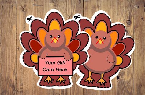 Thanksgiving Turkey Gift Card Holder Printable Gift Card Etsy