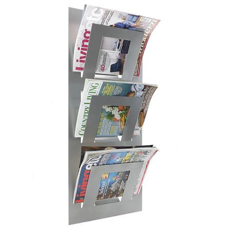 Wall Mounted Three Tier Magazine Rack By The Metal House Limited