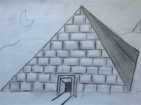 How To Draw A Pyramid For Beginners Pyramids Egyptian Drawings