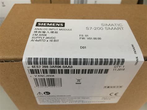 Simatic S7 200 Smart Em Ar04 Rtd模拟量输入模块6es7288 3ar04 0aa0 上海赞国自动化科技有限公司