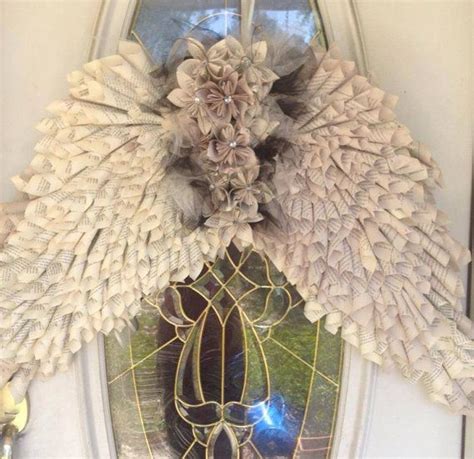 Angel Wings Vintage Paper Cone Book Page Wreath On Etsy 8500 Paper