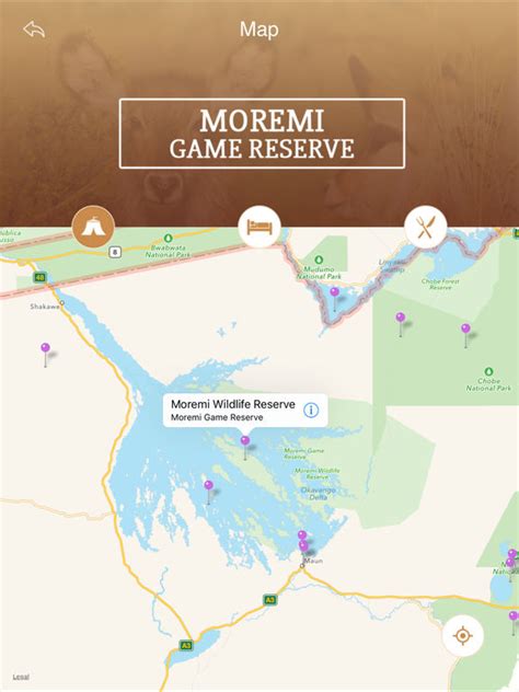 Moremi Game Reserve Tourist Map Moremi Game Reserve Botswana Tourism