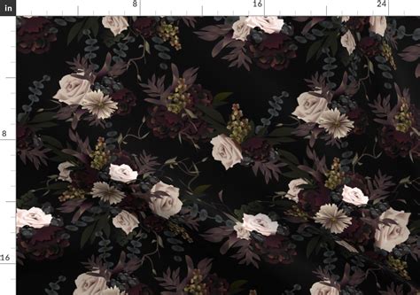 Botanical Noir Fabric Spoonflower