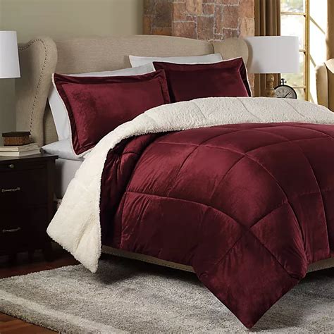 The Seasons® Reversible Down Alternative Comforter Set In Red Bed