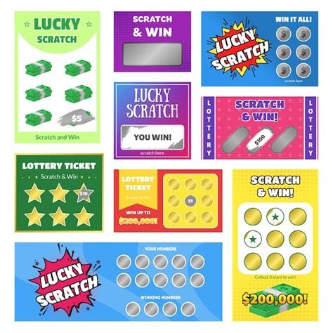 Premium Vector Cartoon Scratch Cards And Lottery Ticket Different