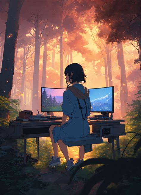 Lexica Create A High Resolution Artwork Of Chillhop Anime Girl Is