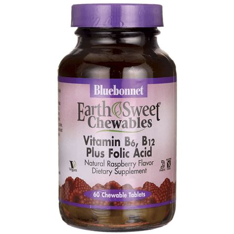 Bluebonnet Nutrition Earthsweet Vitamin B6 B12 Plus Folic Acid