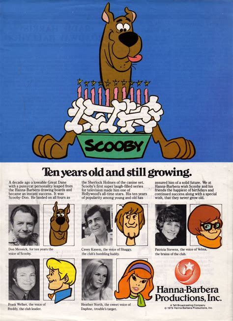 1979 Hanna Barbera Ad Celebrating The 10th Year Of Scooby Doo R Vintageads