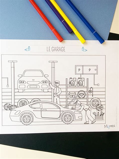 If your car has been sitting out in your garage for the longest time, chances are, the battery has already died. Coloriage Le garage automobile | Coloriage, Voiture et ...