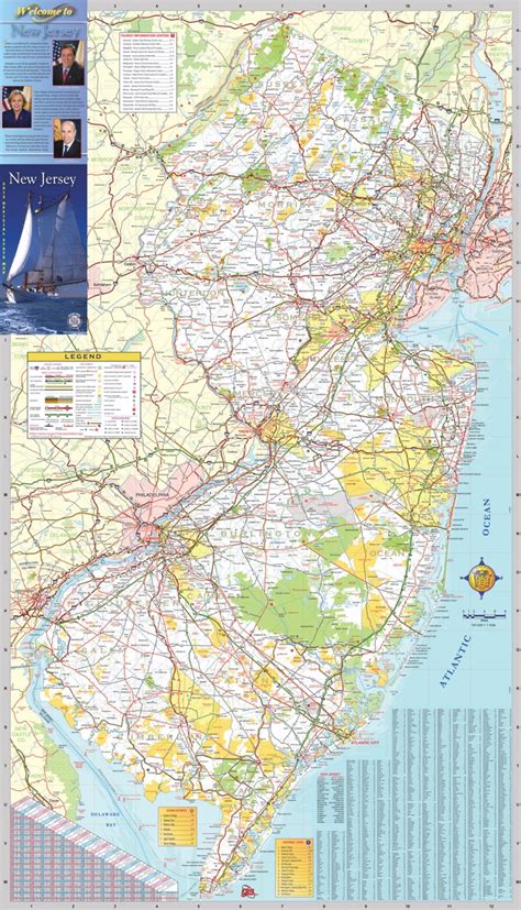 Large Detailed Map Of New Jersey State New Jersey State Usa Maps