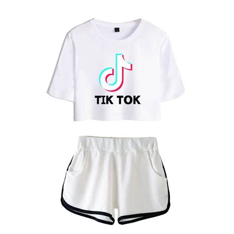 plus size women summer tik tok printing loose navel short sleeve shorts suit buy at a low prices