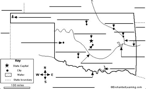 Label Oklahoma Map Printout
