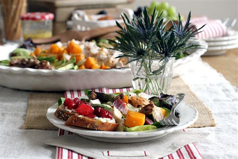 Turkey Cobb Salad With Cranberry Sauce And Brie Crostini