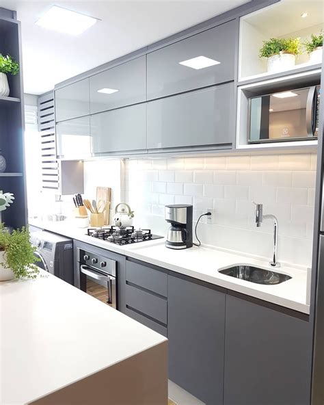 Apartamento904 On Instagram “cozinha Cor Cinza Com Pedra Branca Quem Mais Gosta Dessa