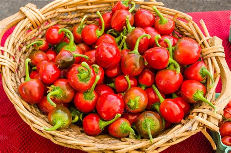 Hot Cherry Peppers Containing Fresh Healthy And Organic High