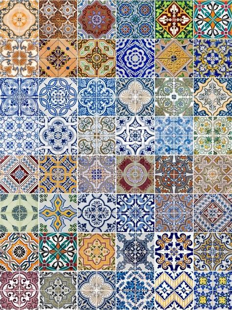 Ceramic floors enhance the beauty of your home or business. Set of 48 ceramic tiles patterns from ... | Stock image ...