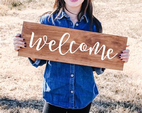 Welcome Wooden Sign Rustic Welcome Sign Rustic Wood Sign Wedding