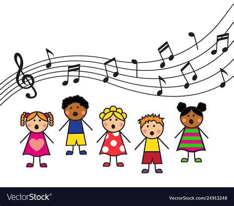 Cartoon Children Sing Royalty Free Vector Image