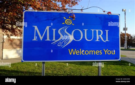 State Of Missouri Welcome Sign Stock Photo Alamy