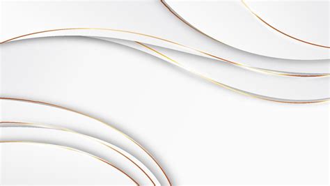 Elegant White Overlap Shade Background With Line Golden Elements