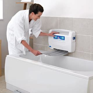 The scissor lift raises the chair up to a level that is even with the wall of the bathtub and back down again, allowing the senior to safely enter and exit the bath. CareCo Aquabathe Bath Lift, Bath Lifts, EasyToBathe,Belt ...
