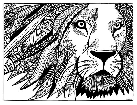 Printable Coloring Page Lion Coloring Page Printable Pdf Etsy Cross