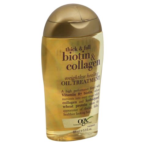 Ogx Thick And Full Biotin And Collagen Weightless Healing Oil Treatment
