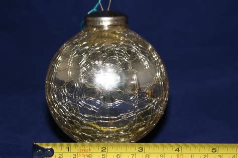 Silver Crackle Glass Ball Heavy Christmas Ornament Kugel Style Holiday And Seasonal Décor