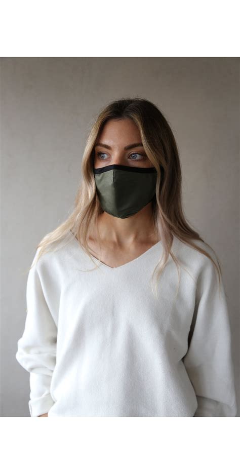 Breathe Organic Cotton Adult Face Mask In Ak03 Khaki