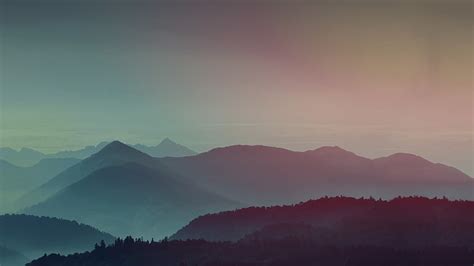 Hd Wallpaper Foggy Gradient Mountains Beauty In Nature Scenics