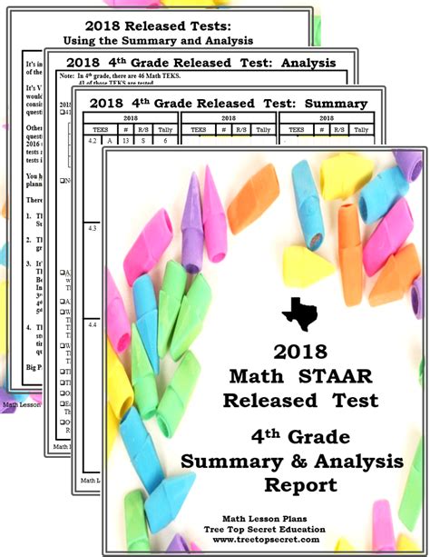 Standardized tests can be scary. 2018 Math STAAR Released Test 4th Grade Summary and ...