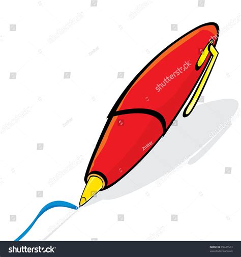 Vector Cartoon Business Red Pen With Shadow 89746573 Shutterstock