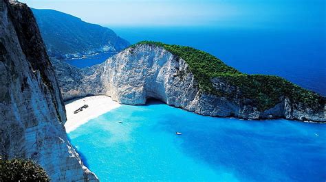 Blue Ocean Landscapes Beach Sea High Definition Greece Zakynthos