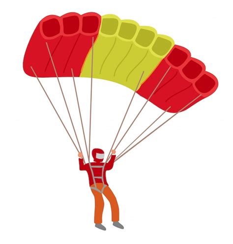 Premium Vector Skydiver Parachutist With A Parachute On White