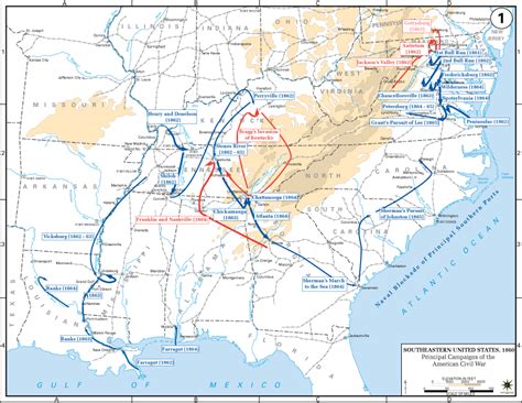 American Civil War Map 1864