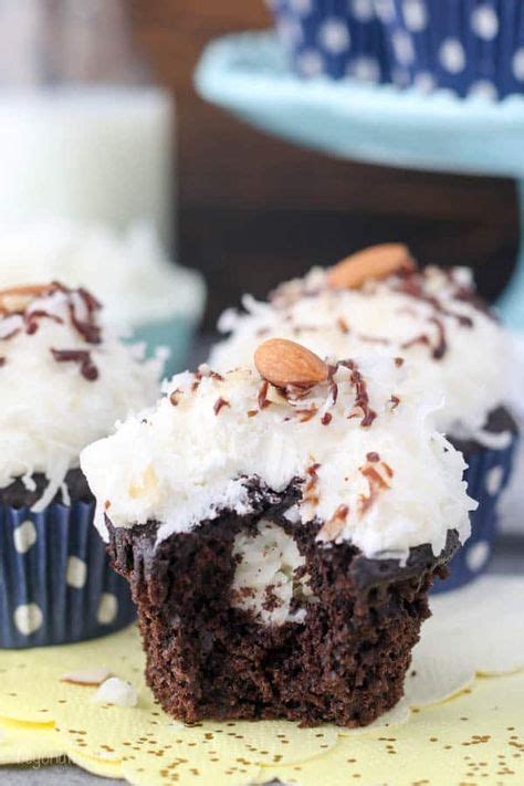 Easy Almond Joy Cupcakes With Coconut Filling And Chocolate Drizzle Recipe Almond Joy Cupcakes