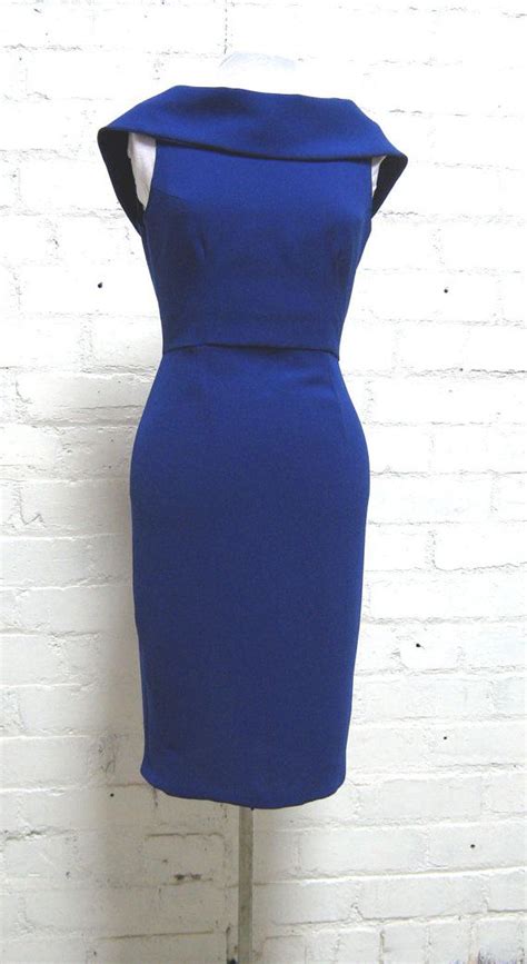 royal blue 1950s style pencil dress marilyn monroe wiggle dress tailored dress 1950s fashion