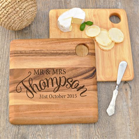 Type A Personalised Mr And Mrs Wedding Chopping Board Anniversary Gift