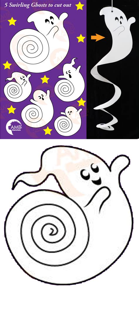 Swirling Ghosts To Cut Out Halloween Paper Craft Diy Printable Halloween Maison Bricolage