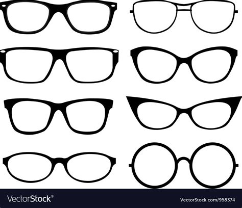 Set Of Eyeglasses Royalty Free Vector Image Vectorstock