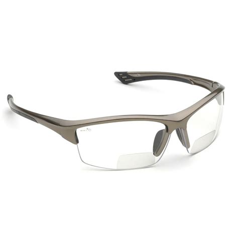 elvex rx 350c 2 5 diopter bifocal safety glasses metallic