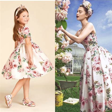 Emilia Clarke Dolce Gabbana Girl Mini Me Pink Rose Farfalle Dress