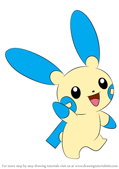 Plusle and minun coloring page free printable pages template. Learn How to Draw Minun from Pokemon (Pokemon) Step by ...
