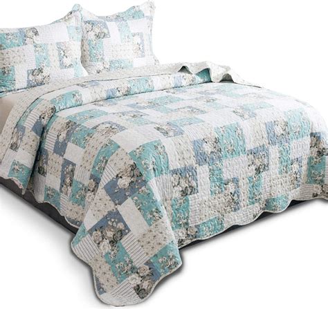 Kasentex Country Chic Printed Pre Washed Quilt Set Microfiber Fabric