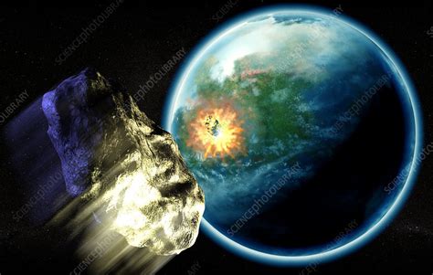 Asteroid impact - Stock Image - E402/0098 - Science Photo Library