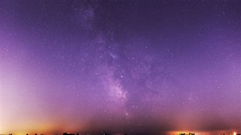 1366x768 Milky Way Galaxy Purple Night Sky 1366x768 Resolution