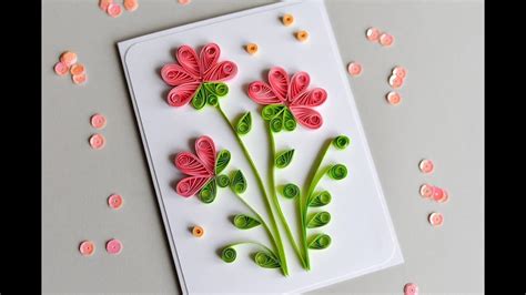Simple Quilling Designed Card For Beginnershow To Make Quilling Card Youtube