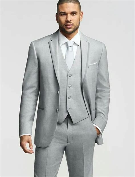 2017 latest coat pant designs light grey men suit slim fit skinny 3 piece tuxedo custom simple
